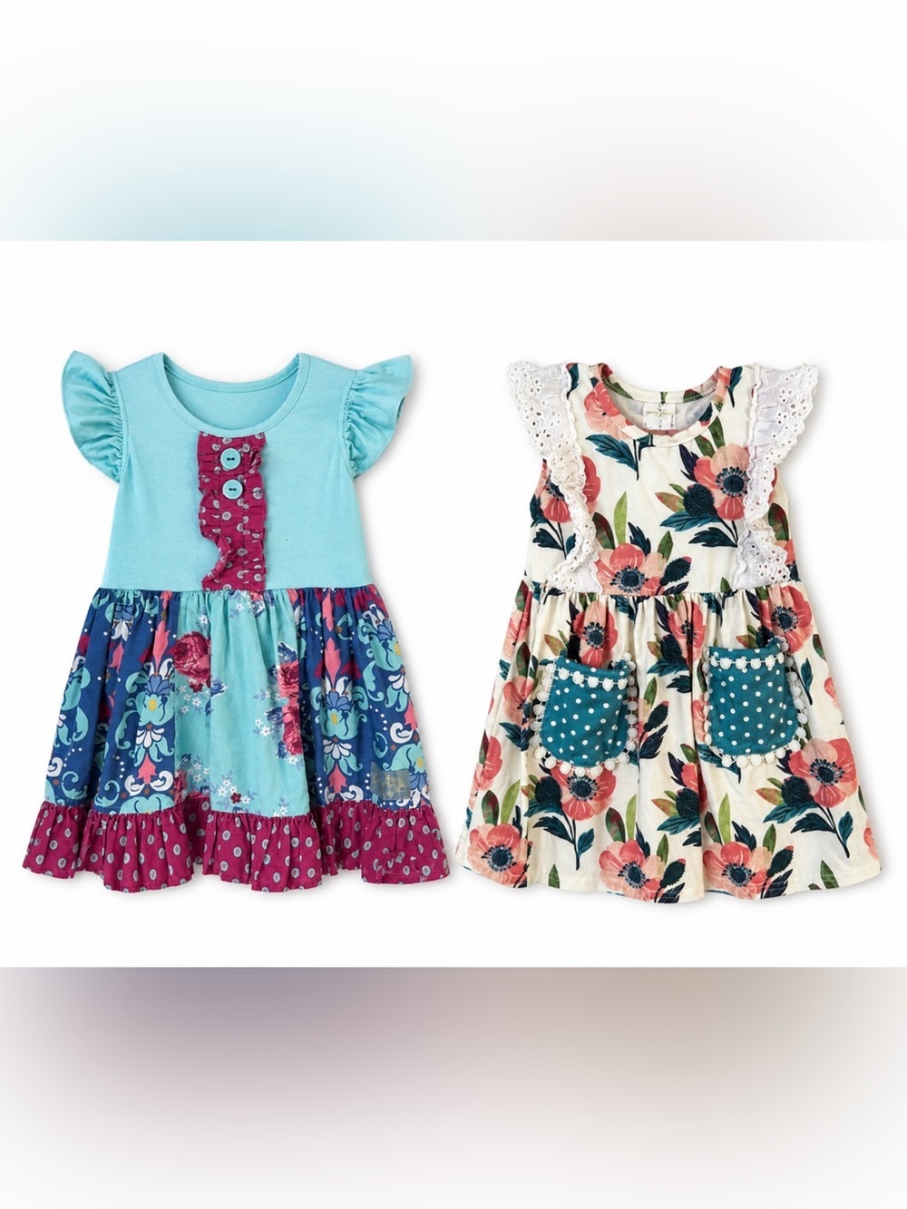 Toddler Girls Dress Bundle 3/4 Small Floral Twirl Boutique Eleanor Rose